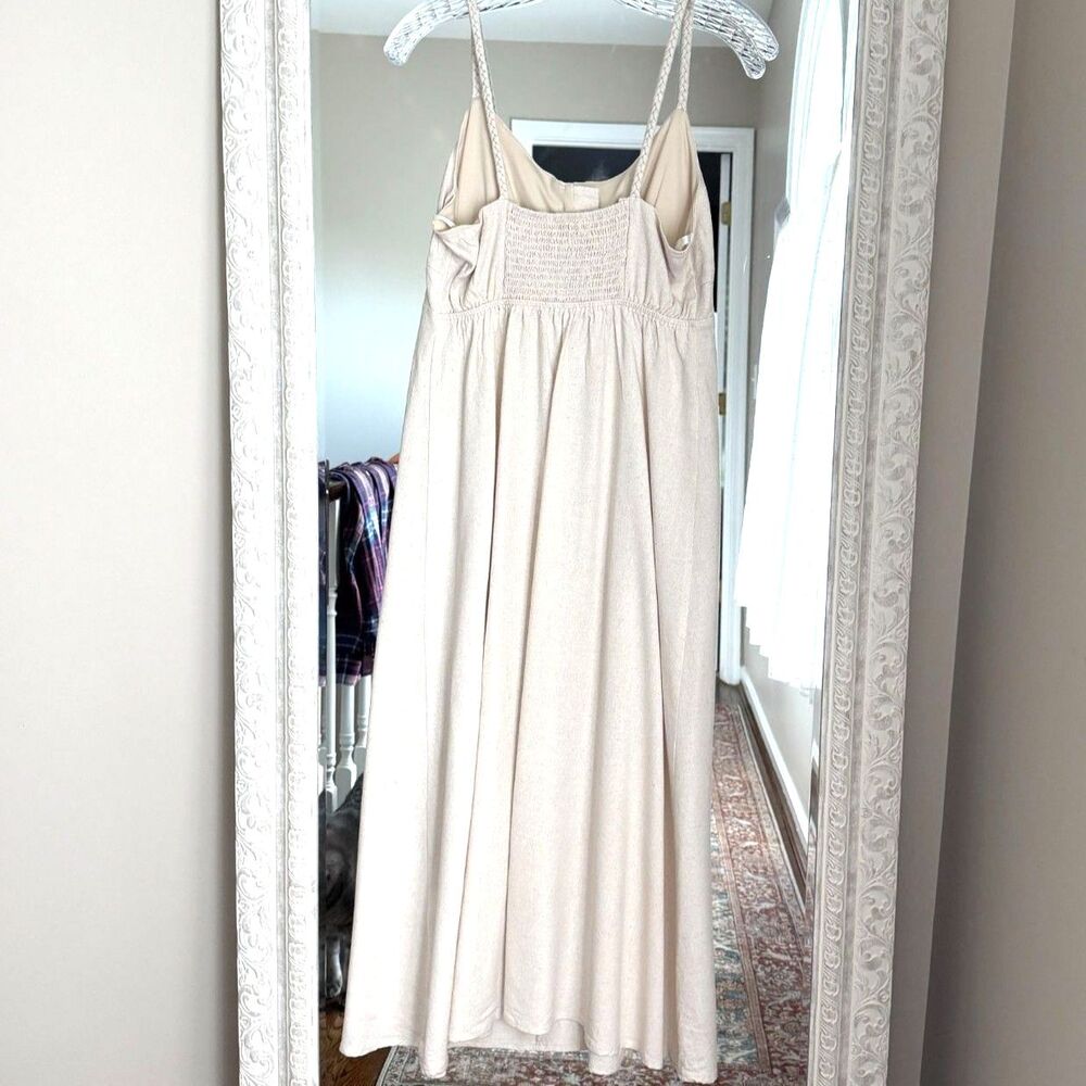 Coastal Quiet Luxury Linen Maxi Dress, Minimalist Resort Summer - Picture 4 of 6